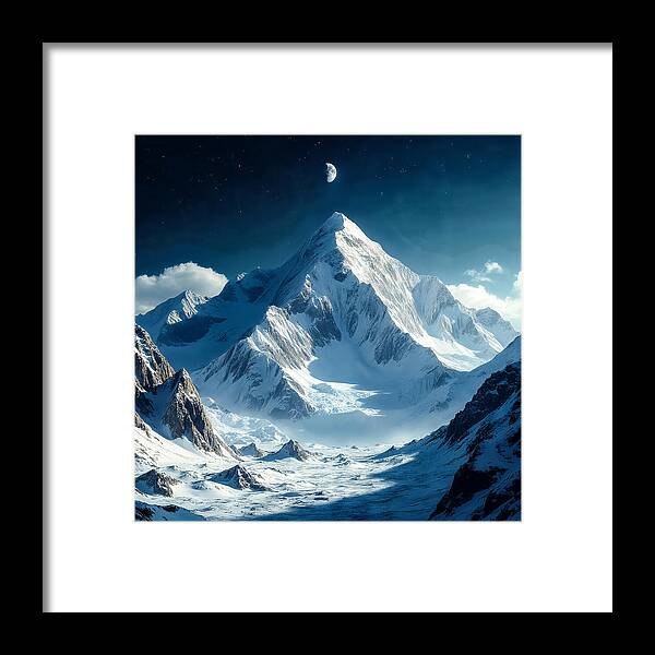 Lunar Peak - Framed Print