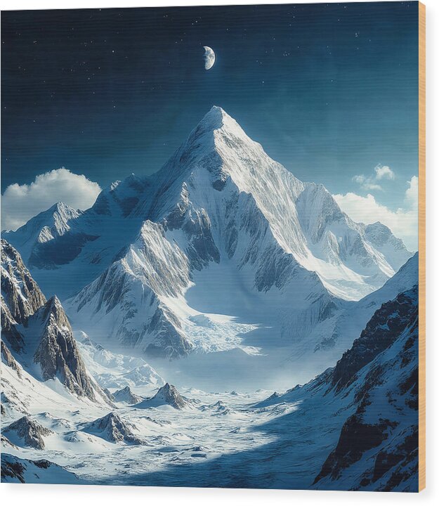 Lunar Peak - Wood Print