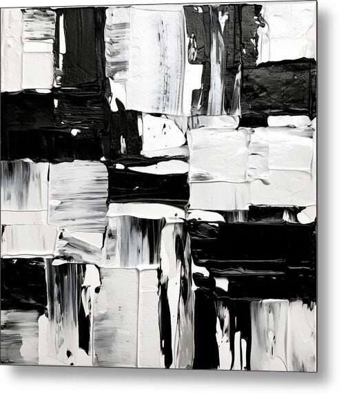 Monochrome Mosaic - Metal Print