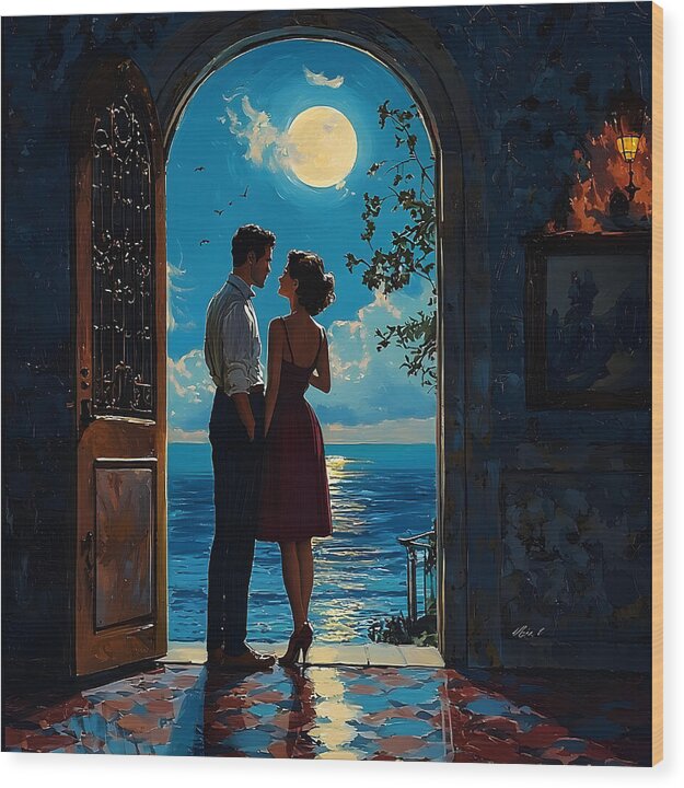 Moonlit Whispers - Wood Print