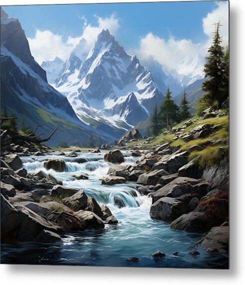 Mountain Stream - Metal Print