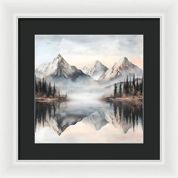 Mystic Mirror - White - Framed Print