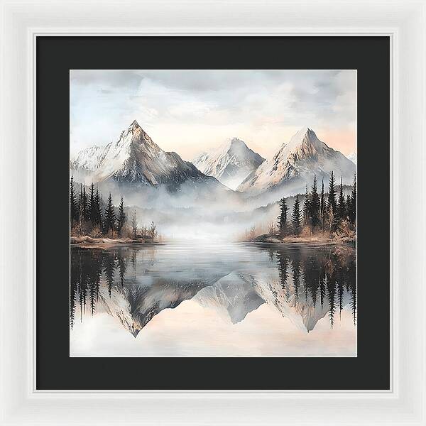 Mystic Mirror - White - Framed Print