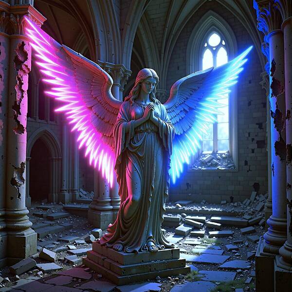 Neon Angel - Art Print