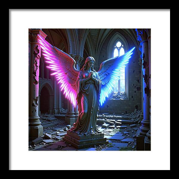 Neon Angel - Framed Print
