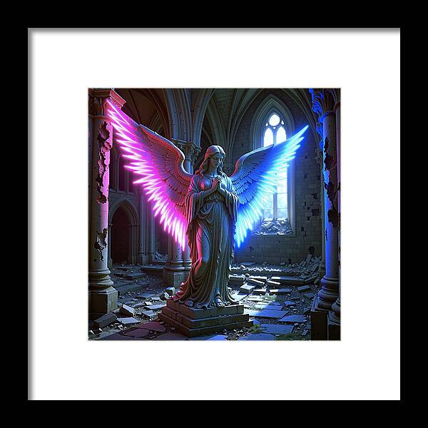 Neon Angel - Framed Print