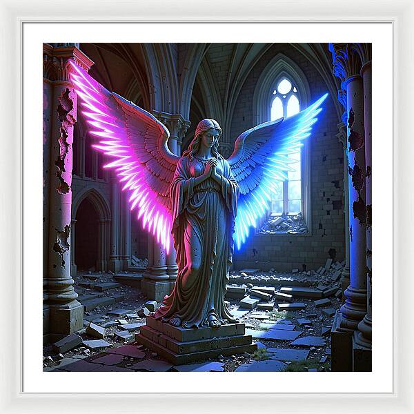 Neon Angel - Framed Print