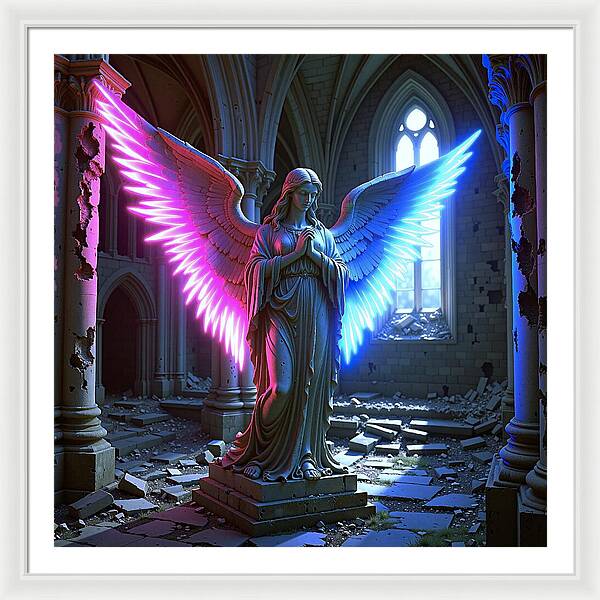 Neon Angel - Framed Print