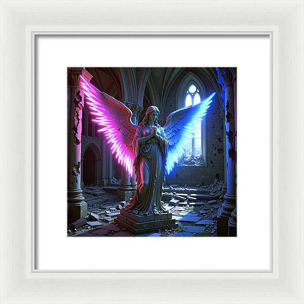 Neon Angel - Framed Print