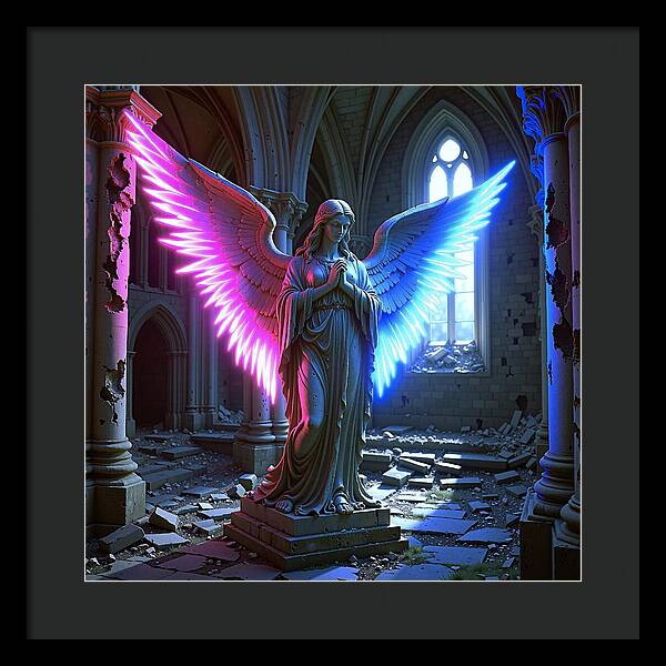 Neon Angel - Framed Print