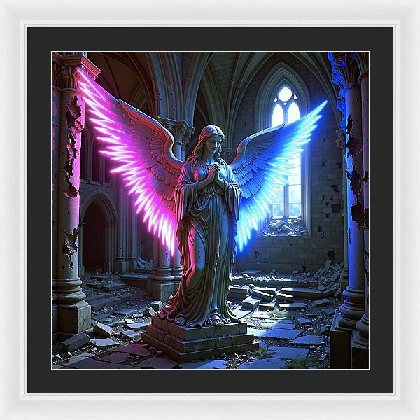 Neon Angel - Framed Print