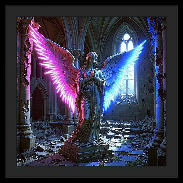 Neon Angel - Framed Print