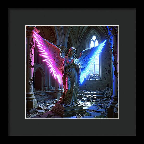 Neon Angel - Framed Print