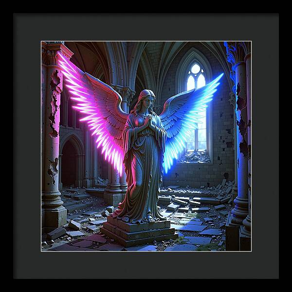 Neon Angel - Framed Print