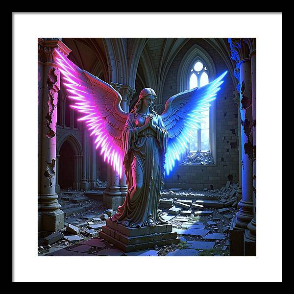 Neon Angel - Framed Print