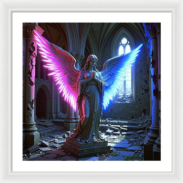 Neon Angel - Framed Print