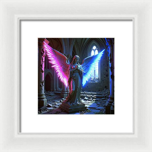 Neon Angel - Framed Print