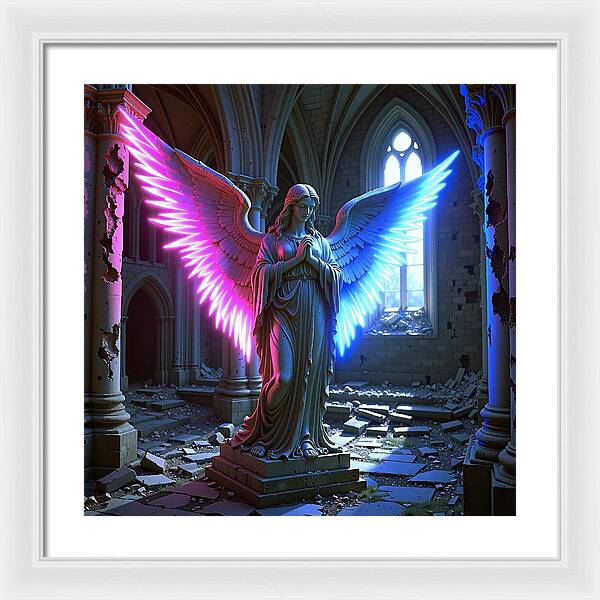 Neon Angel - Framed Print