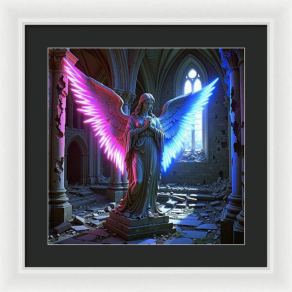 Neon Angel - Framed Print