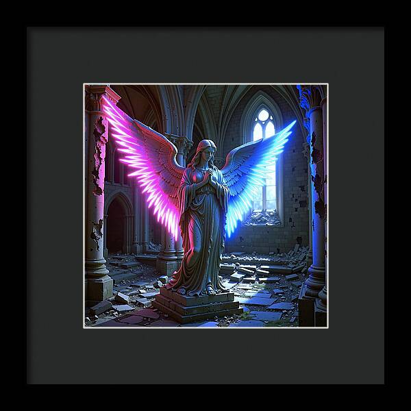 Neon Angel - Framed Print