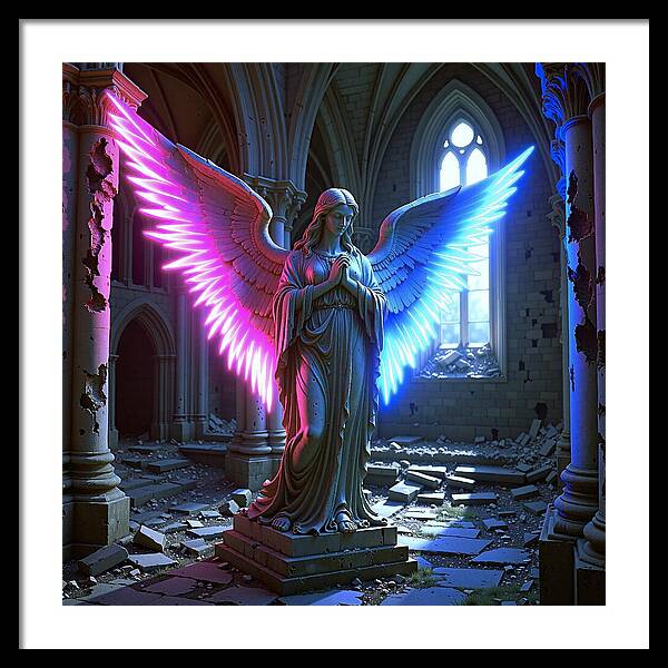 Neon Angel - Framed Print