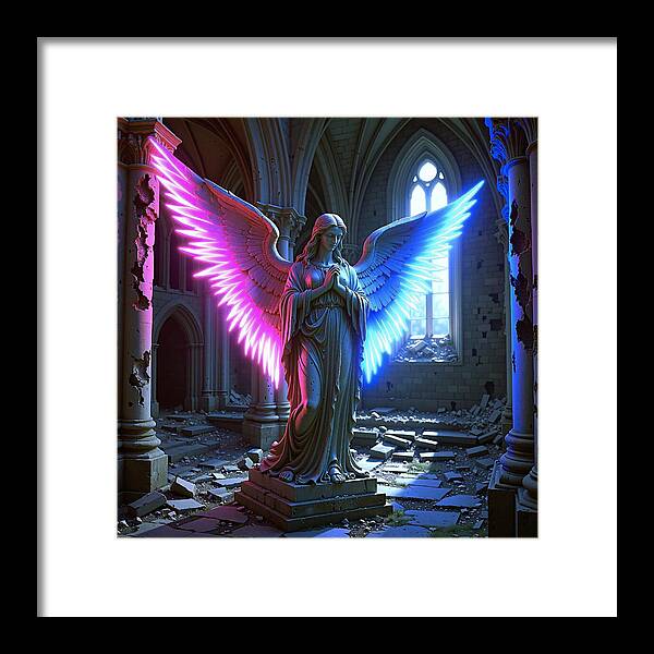 Neon Angel - Framed Print