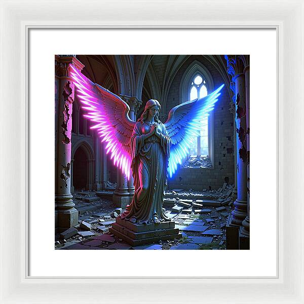 Neon Angel - Framed Print
