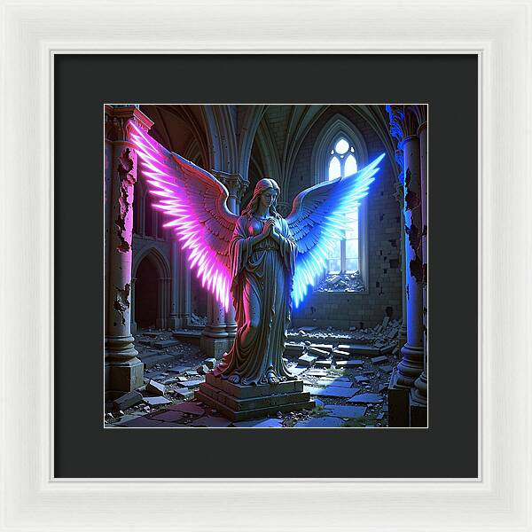 Neon Angel - Framed Print