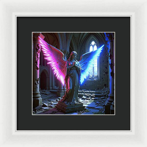 Neon Angel - Framed Print