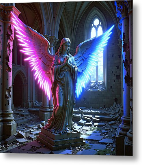 Neon Angel - Metal Print