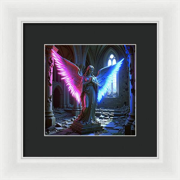 Neon Angel - Framed Print