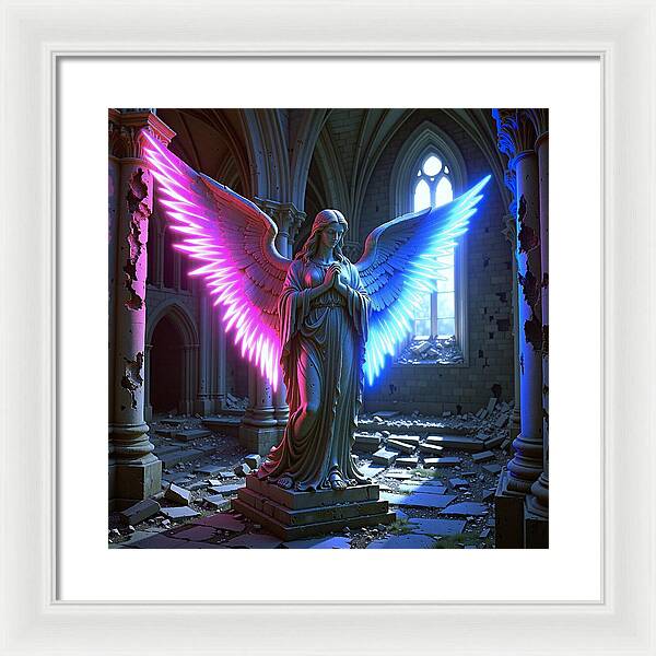Neon Angel - Framed Print