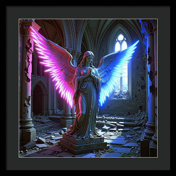 Neon Angel - Framed Print