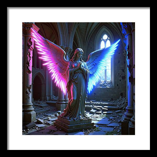 Neon Angel - Framed Print