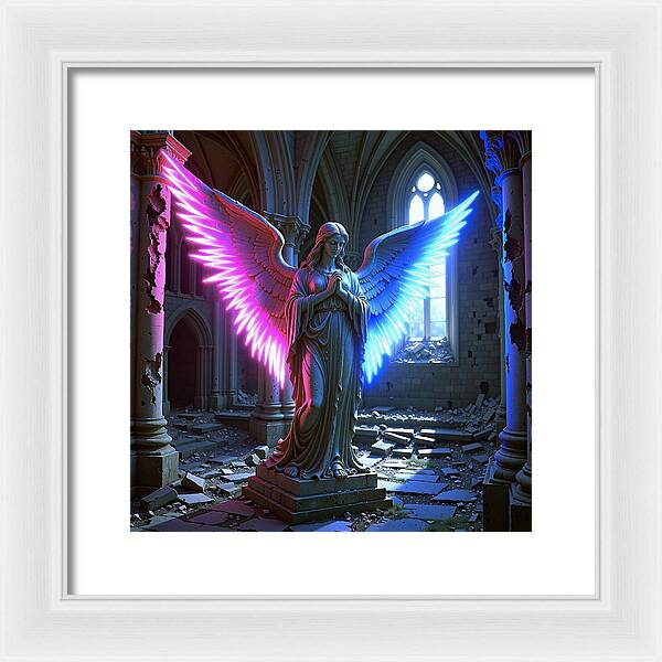 Neon Angel - Framed Print