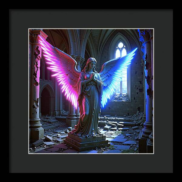 Neon Angel - Framed Print