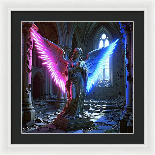 Neon Angel - Framed Print