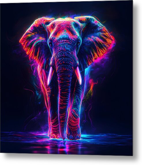 Neon Majesty - Metal Print