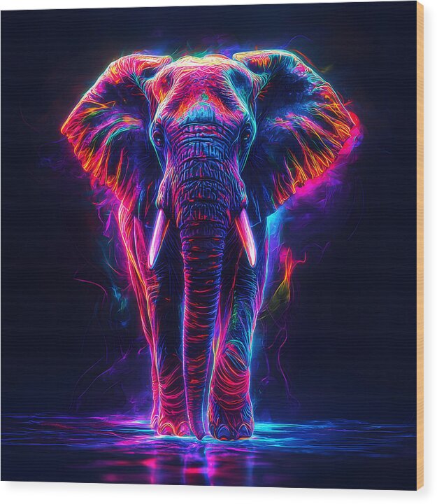Neon Majesty - Wood Print