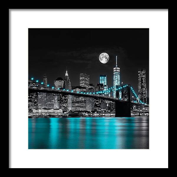 Neon Reflections - Framed Print