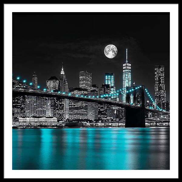 Neon Reflections - Framed Print