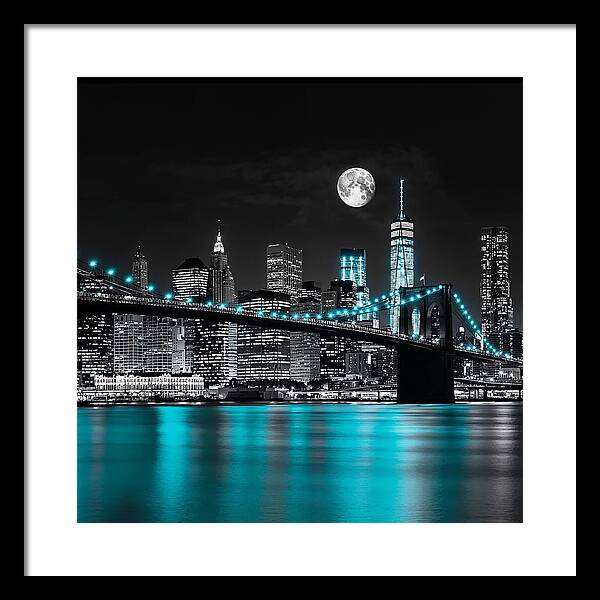 Neon Reflections - Framed Print