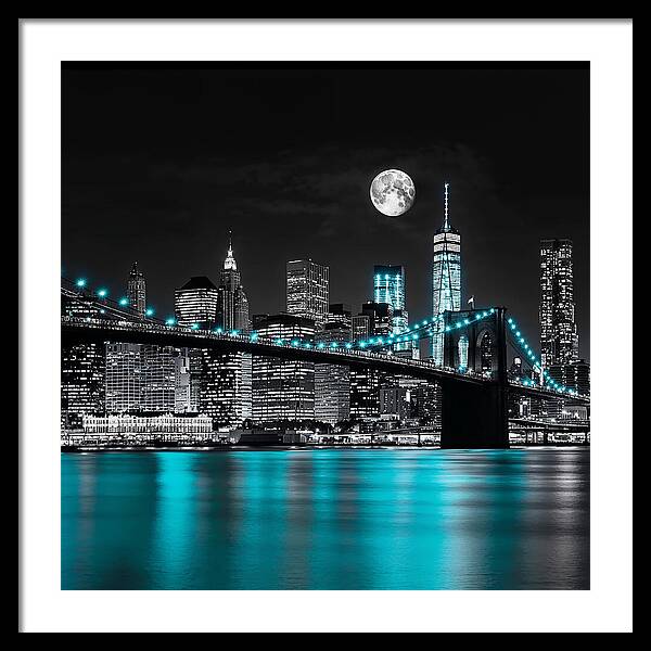 Neon Reflections - Framed Print