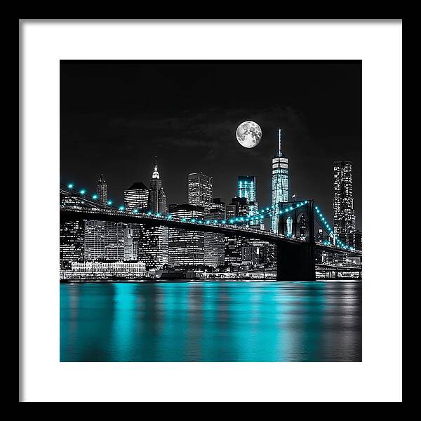 Neon Reflections - Framed Print