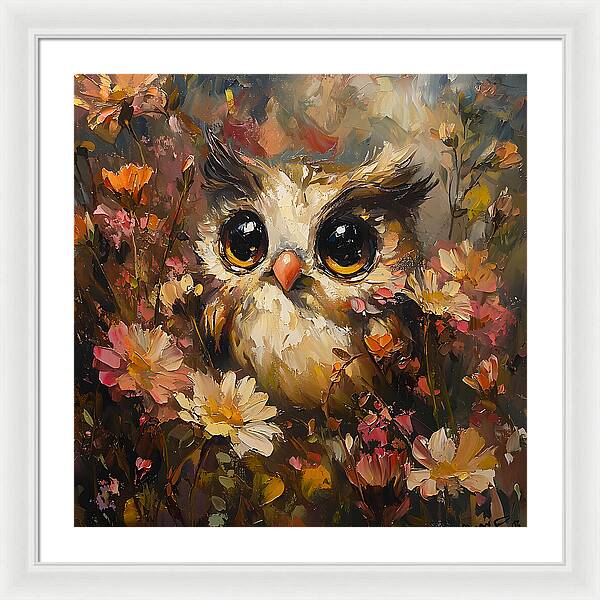 Owl in Bloom - Framed Print