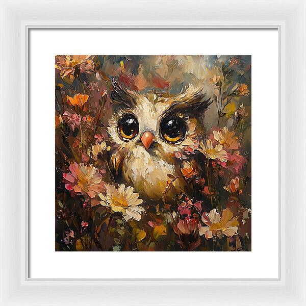 Owl in Bloom - Framed Print