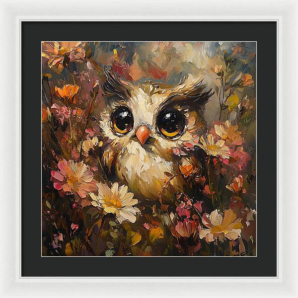 Owl in Bloom - Framed Print
