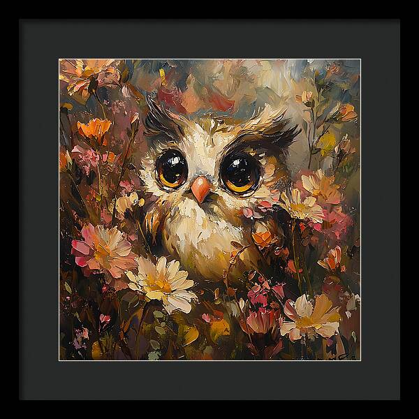 Owl in Bloom - Framed Print