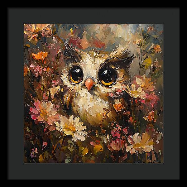 Owl in Bloom - Framed Print