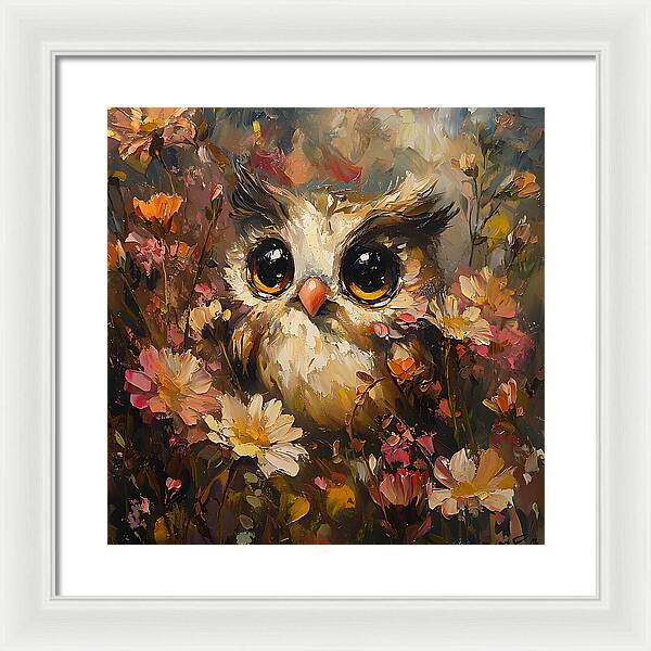 Owl in Bloom - Framed Print